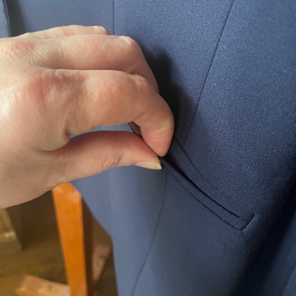 J. Crew Bi Stretch Tollegno 1900 women’s tall wool blazer jacket 12T navy blue - Picture 5 of 11
